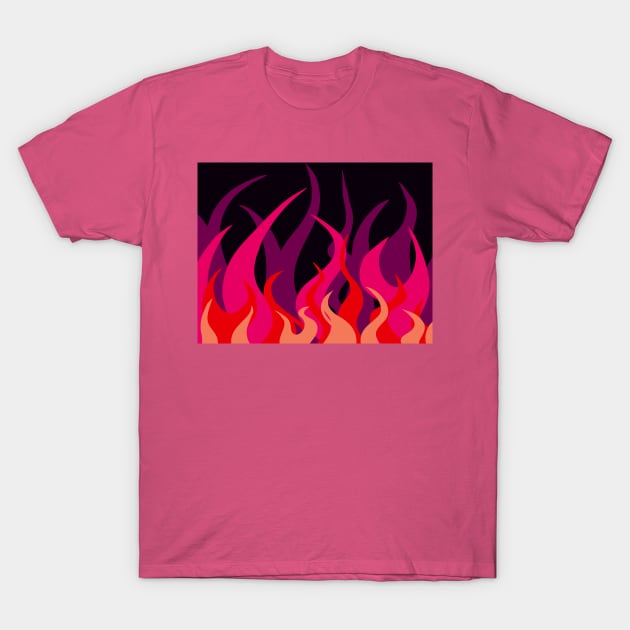 Hot Pink Flames T-Shirt by VazMas Design